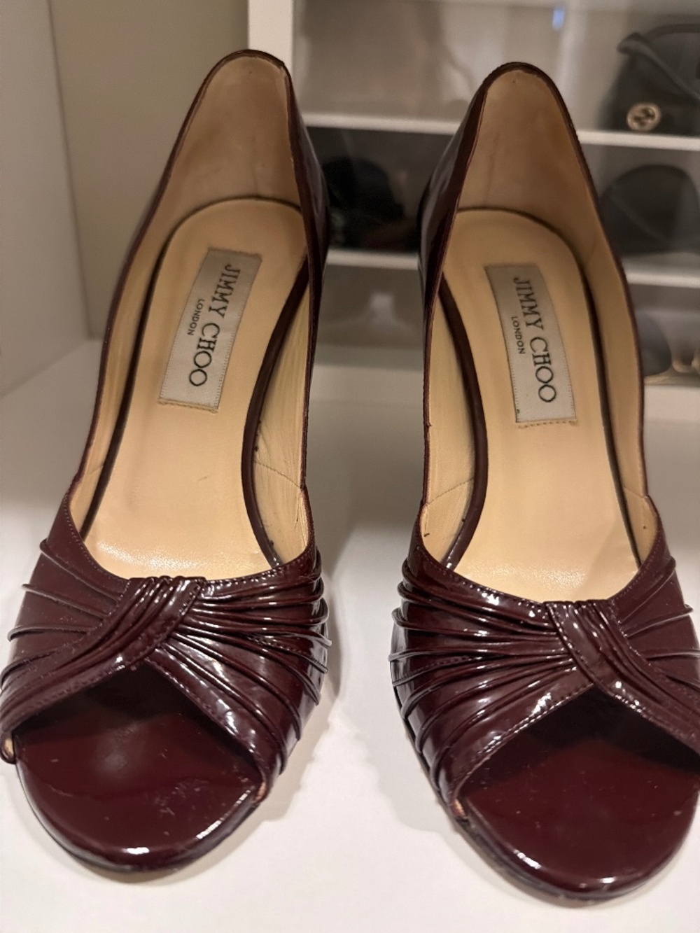 Jimmy Choo patent heel